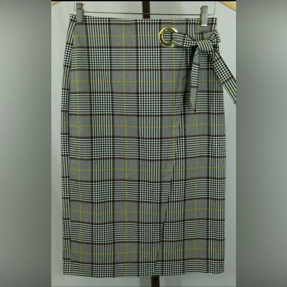 Est.1946 Plaid Midi Skirt | Size 12 | Waist with Bow | Soft Rayon